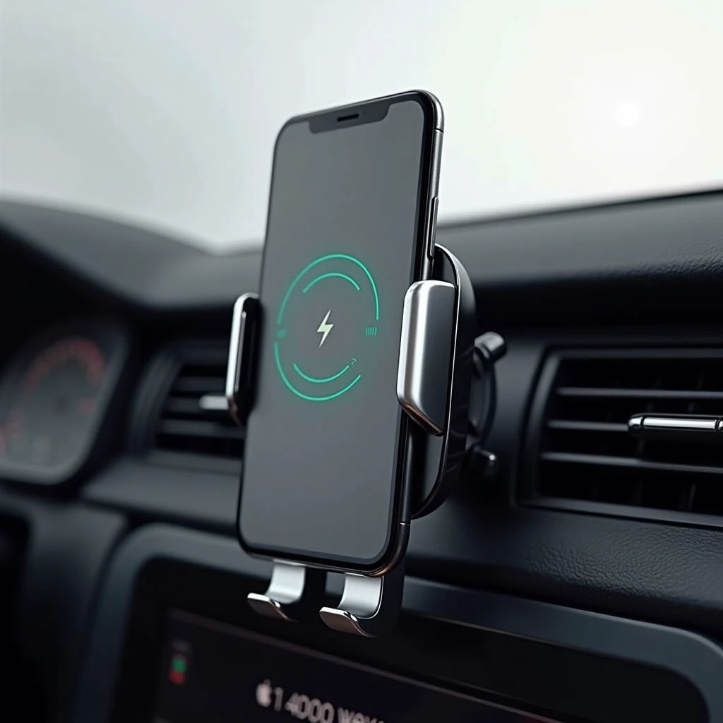 Wireless charging mount with automatic grip
